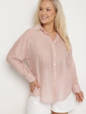 Różowa Koszula o Kroju Oversize Dolamana melya by melody