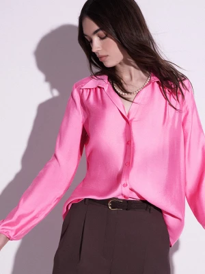 Różowa koszula z kołnierzem TARANKO