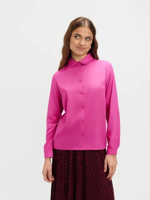 Różowa koszula z zaokrąglonym kołnierzykiem Top Secret