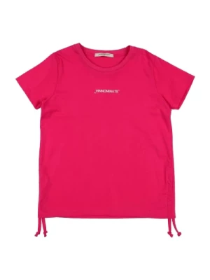 Różowa koszulka damska z falbanami Hinnominate