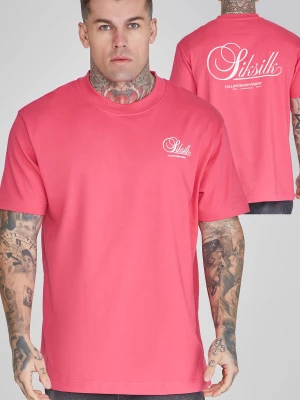 Różowa koszulka męska z grafiką SikSilk