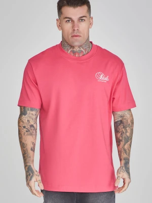 SikSilk Męska Różowa Koszulka z Grafiką