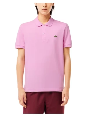 Różowa Koszulka Polo Klasyczny Styl Lacoste