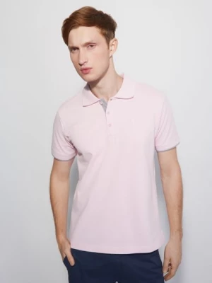 Różowa koszulka polo męska OCHNIK