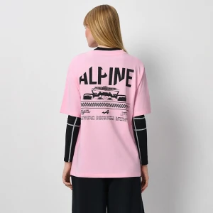Różowa koszulka z nadrukiem Alpine House
