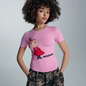 Różowa koszulka z nadrukiem z Małą Mi House