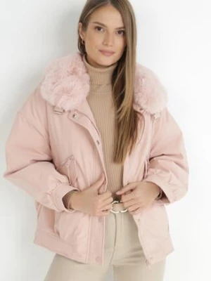 Różowa Kurtka Parka Oversize Bumble