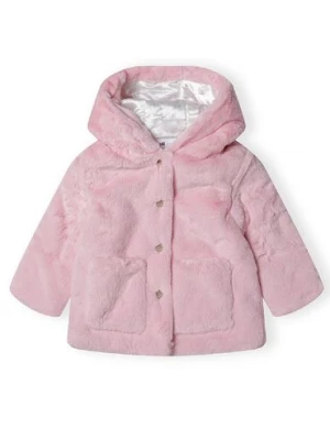 Różowa kurtka przejściowa pluszowa dla niemowlaka Minoti