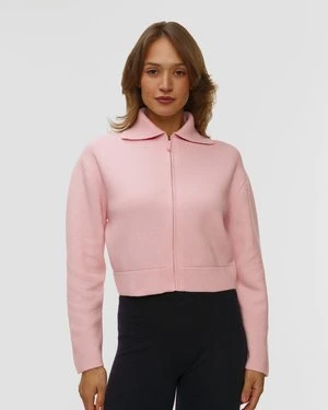 Różowa Kurtka Wełniana Damska Allude