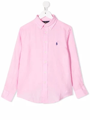 Różowa lniana koszula dla chłopców Ralph Lauren