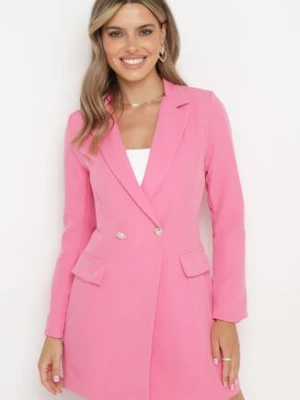 Różowa Marynarka Taliowana Dwurzędowa Swed lily rose