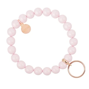 Różowa pastelowa bransoletka perły SWAROVSKI® ELEMENTS ze złotą Karmą SOTHO