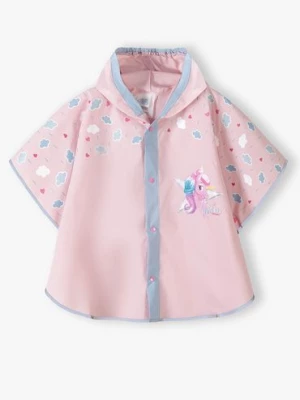 Różowa peleryna przeciwdeszczowa dziewczęca- Pony Perletti Cool Kids