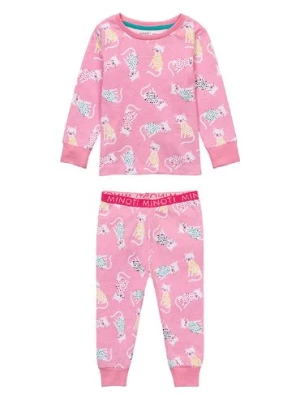 Różowa pidżama niemowlęca z długim rękawem- Kotki Minoti