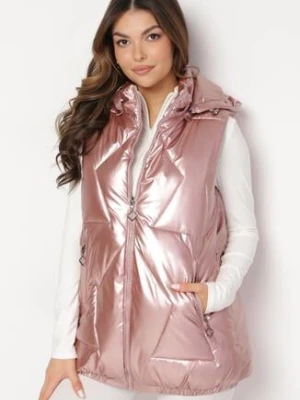 Różowa Pikowana Kamizelka z Kapturem Incanto 6&8 fashion