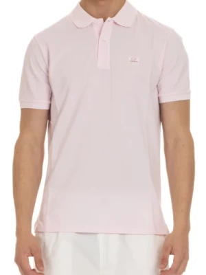 Różowa Polo Koszulka Logo Piersi C.p. Company