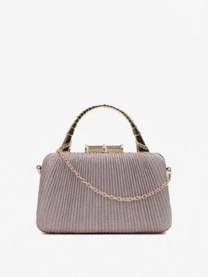 Różowa Połyskująca Torebka Kopertówka z Łańcuszkiem Bouffa