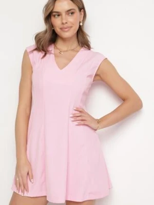 Różowa Rozkloszowana Sukienka o Taliowanym Kroju Ellaira elsa.m by may