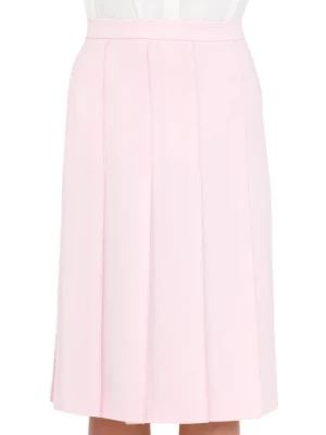 Różowa Spódnica A-Line z Plisami Max Mara