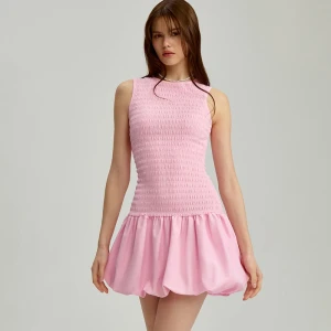 Różowa sukienka bombka mini bez rękawów House