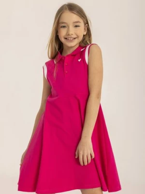 Różowa sukienka dziewczęca polo Minoti