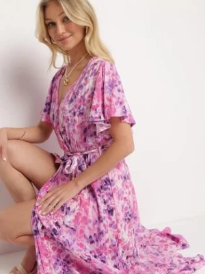 Różowa Sukienka Efiva retro & icone