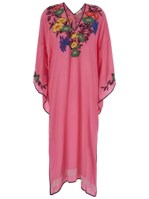 Różowa Sukienka Kaftan Anjuna