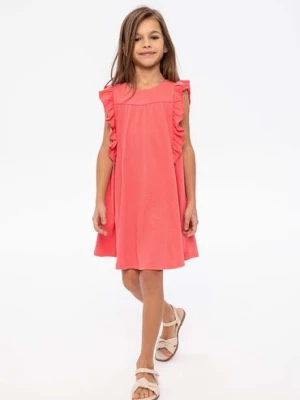 Różowa sukienka letnia dla dziewczynki z falbankami Minoti