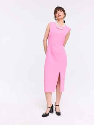 Różowa sukienka midi bez rękawów TARANKO