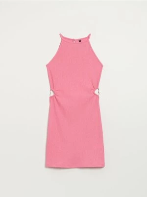 Różowa sukienka mini z odkrytymi plecami i detalami House