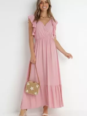 Różowa Sukienka z Wiskozy Aserus