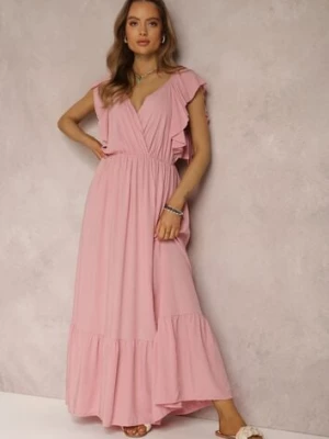 Różowa Sukienka z Wiskozy Ganogeus cflo