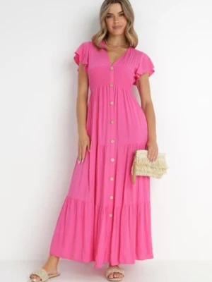 Różowa Sukienka z Wiskozy Heeny