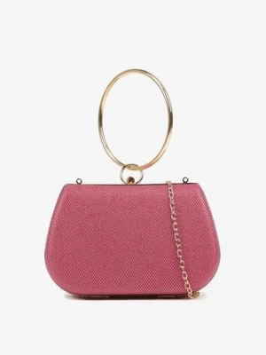 Różowa Torebka Typu Kopertówka Ozdobiona Okrągłym Uchwytem Tolarania caely