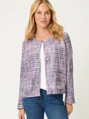 Różowa tweedowa marynarka damska – Refresh Olsen