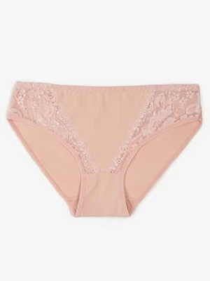 Różowe Bawełniane Majtki Figi Zdobione Koronką Erpolia han