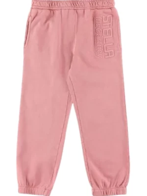 Różowe Bawełniane Spodnie z Elastycznym Pasem Stella McCartney