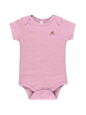 Różowe bawełniany body niemowlęce z krótkim rękawem Up Baby