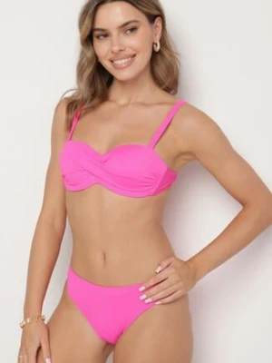 Różowe Bikini Biustonosz Wiązany na Plecach 2 Pary Majtek Typu Figi Galarella rosse line
