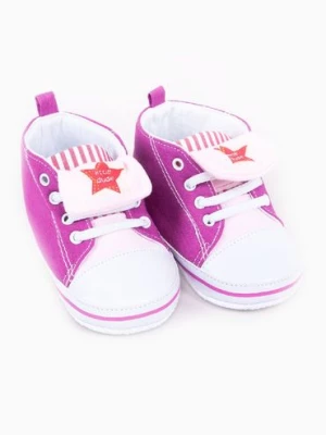 Różowe buciki niechodki dla niemowlaka z gwiazdką Scorpio