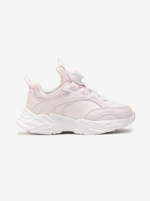 Różowe Buty Sportowe na Grubej Podeszwie z Obrotowym Zapięciem Lumiore