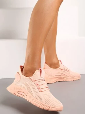 Różowe Buty Sportowe na Platformie ze Sznurowaniem Adelmarie