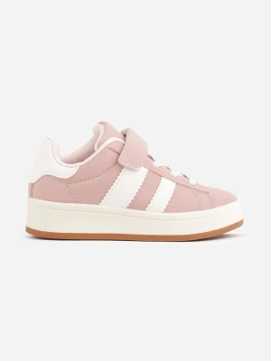 Różowe Buty Sportowe Sneakersy z Dwoma Paskami z Boku Noam