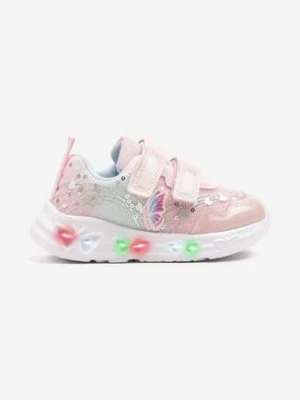 Zdjęcie produktu Różowe Buty Sportowe Sneakersy z Tłoczonymi Motylkami Ularitia