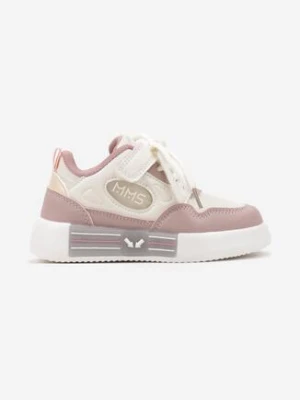 Różowe Buty Sportowe Sneakersy z Wkładką ze Skóry Naturalnej Florvesa