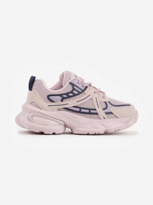 Różowe Buty Sportowe Sneakersy ze Skórzaną Wkładką i Geometrycznym Wzorem Karella Tom.m