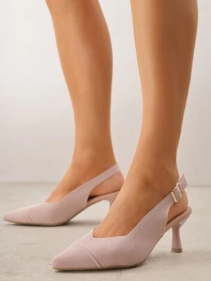 Różowe Czółenka Slingback VICES z Tkaniny na Niskim Obcasie z Wkładką Soft-Pillow Orinysha