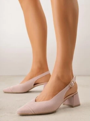 Różowe Czółenka VICES z Odkrytą Piętą na Komfortowym Obcasie z Miękką Wkładką Ryliea