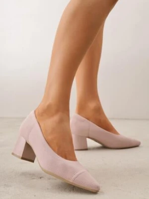 Różowe Czółenka VICES ze Sportowej Tkaniny na Słupku Waesbella