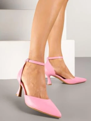 Różowe Czółenka Vices ze Szpiczastym Noskiem na Obcasie Typu Klepsydra Nusorilis